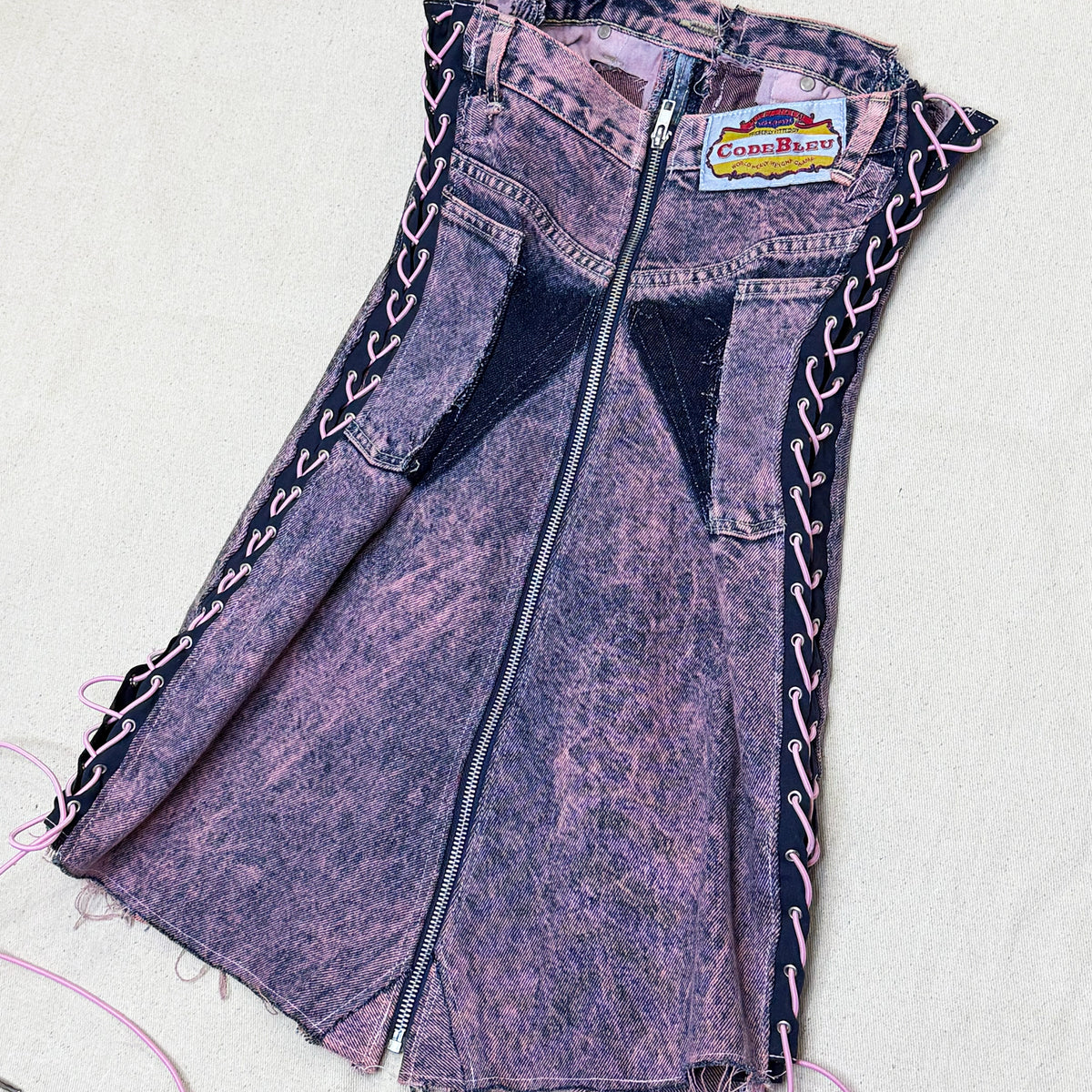 DENIM ROSE MINI DRESS