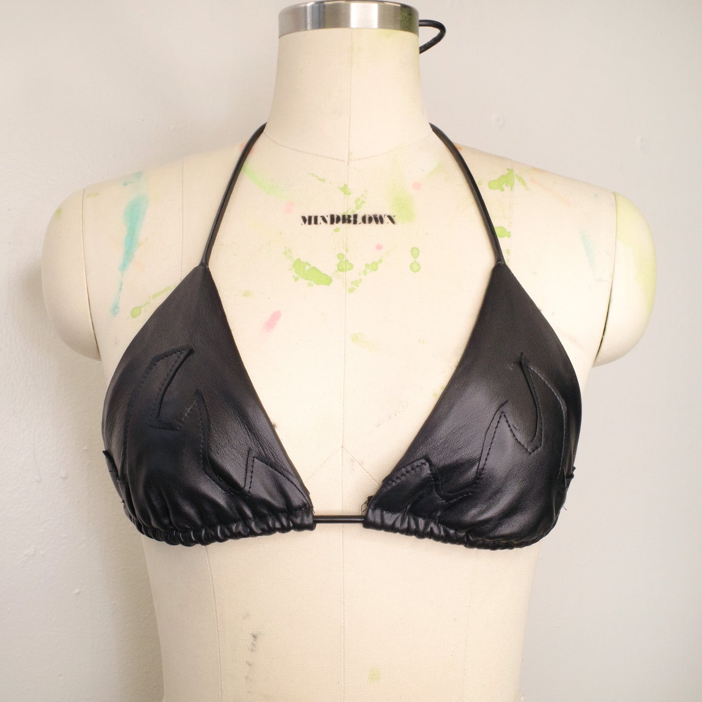 LEATHER FLAME TOP (black tones)