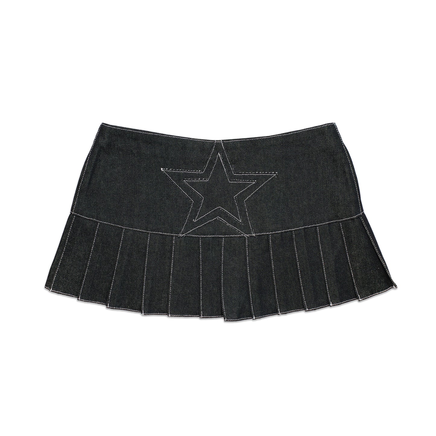 BLACK DENIM STAR SKIRT