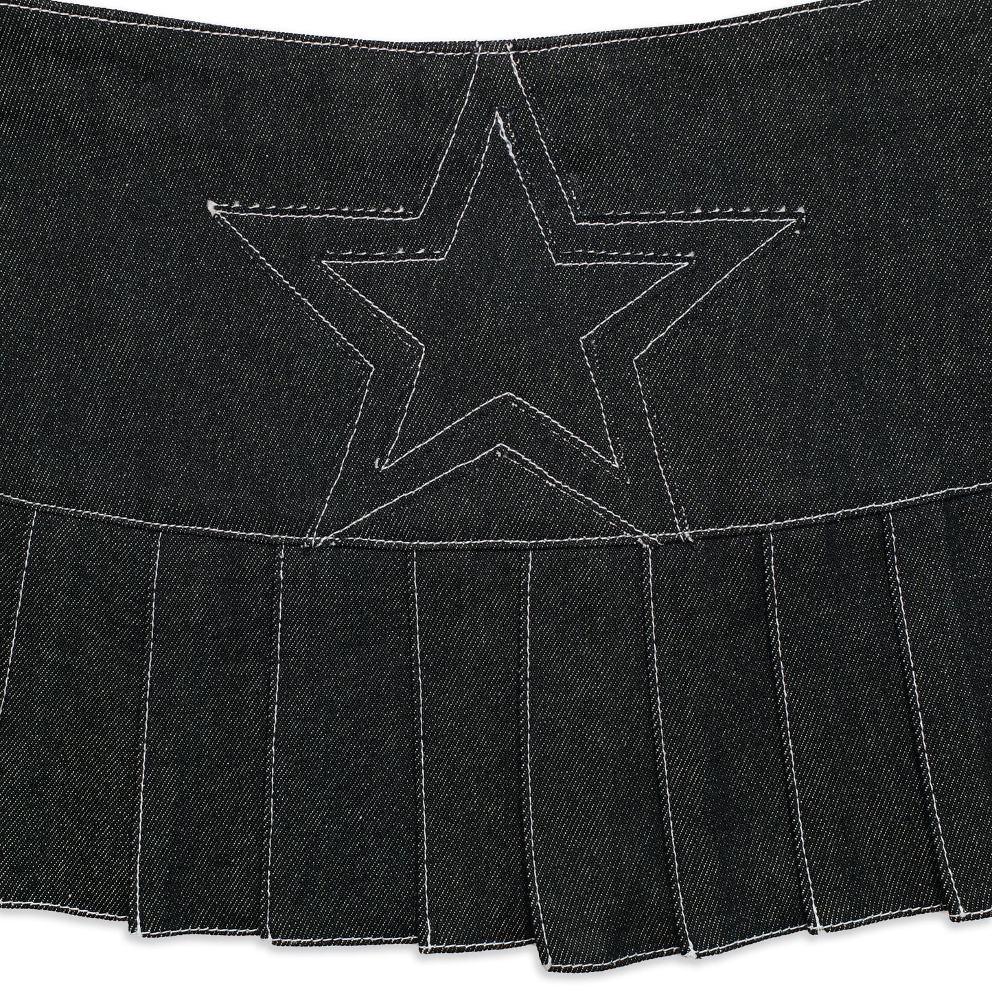 BLACK DENIM STAR SKIRT