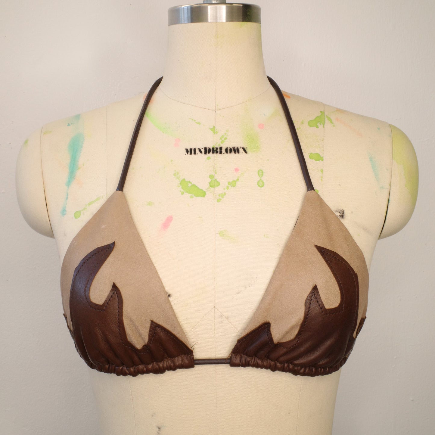 LEATHER FLAME TOP (brown tones)