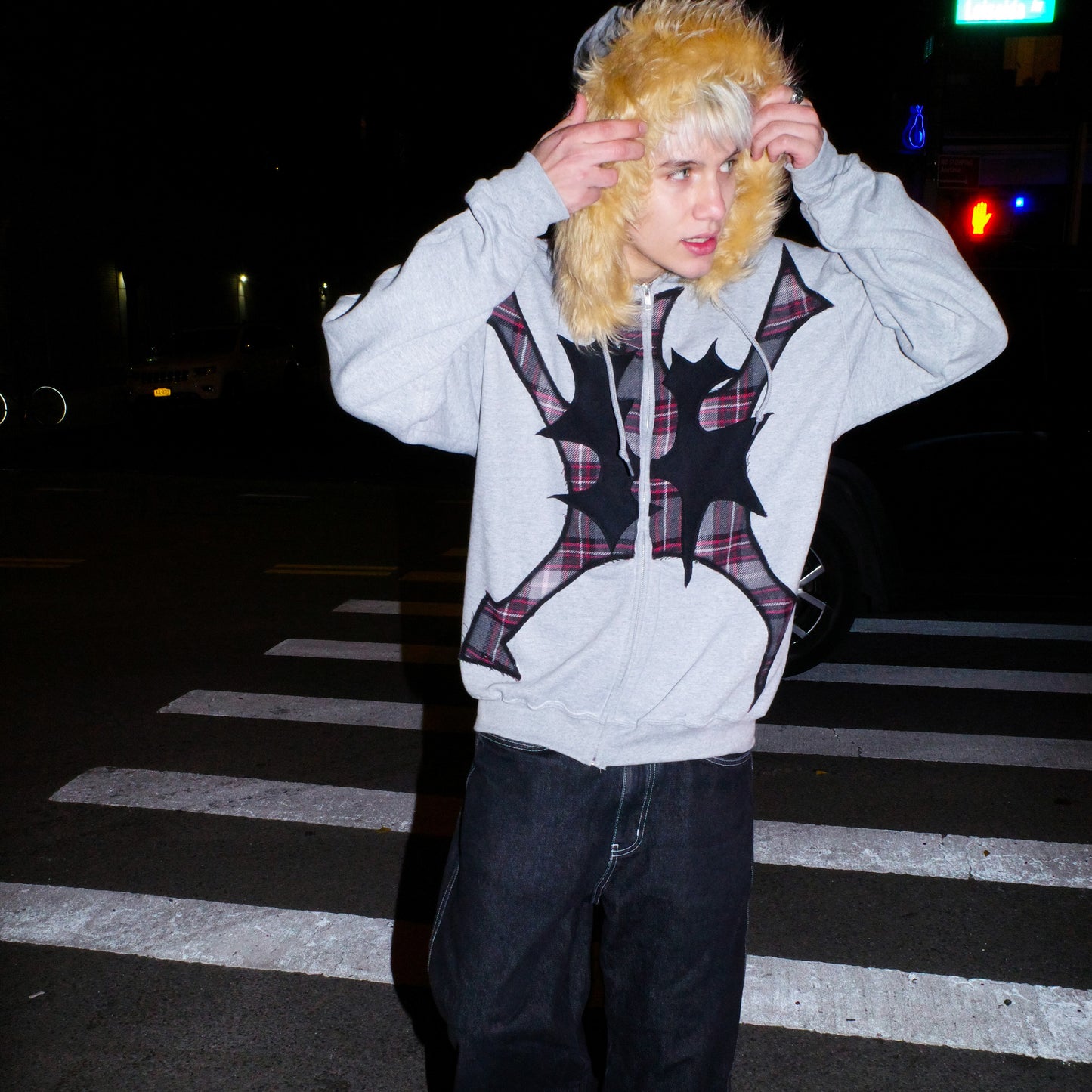 CROSSBONES FUR HOODIE