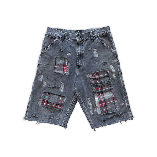DISTRESSED CHARCOAL JORTS