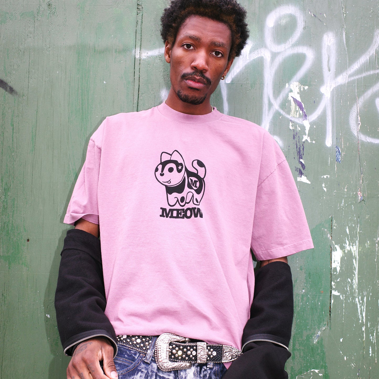 GARMENT-DYED MEOW TEE