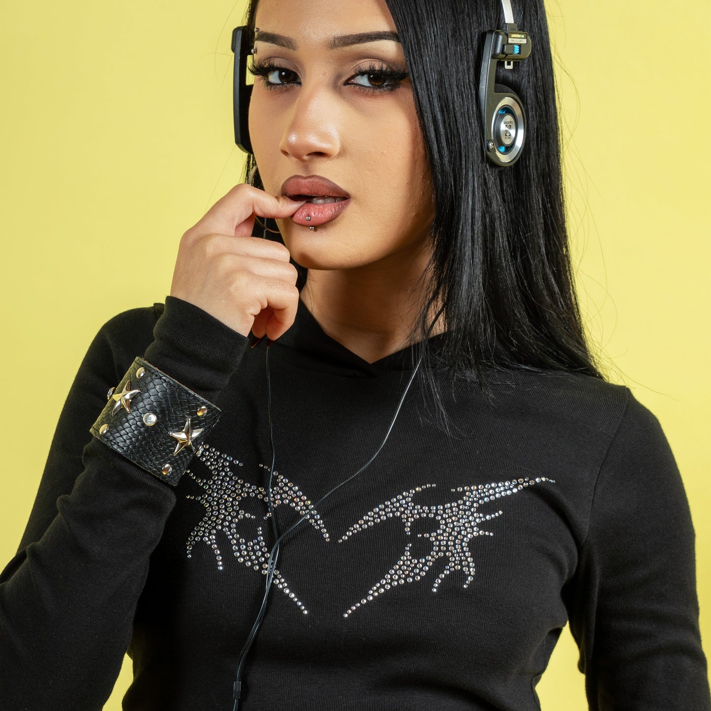 DARK ANGEL RHINESTONE BABY TEE