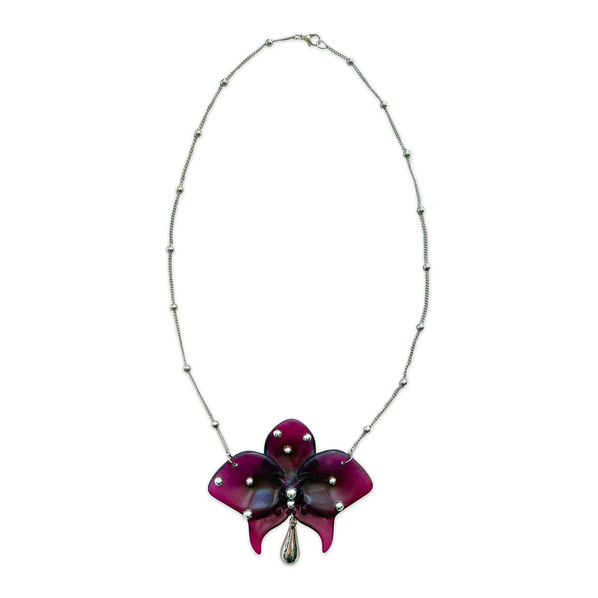 DEV ROONEY ORCHID DROPLET NECKLACE