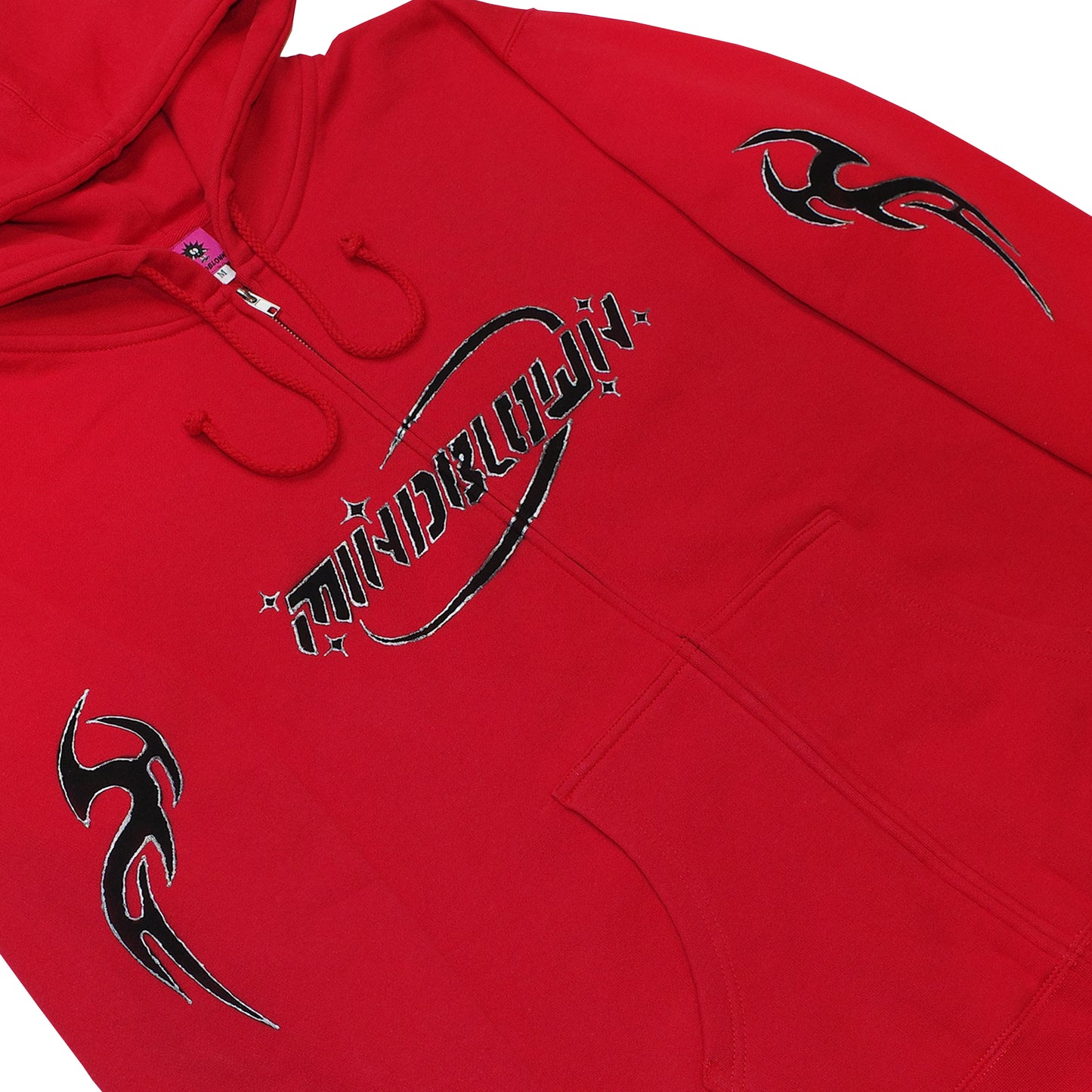 RED CYBER ZIP UP HOODIE