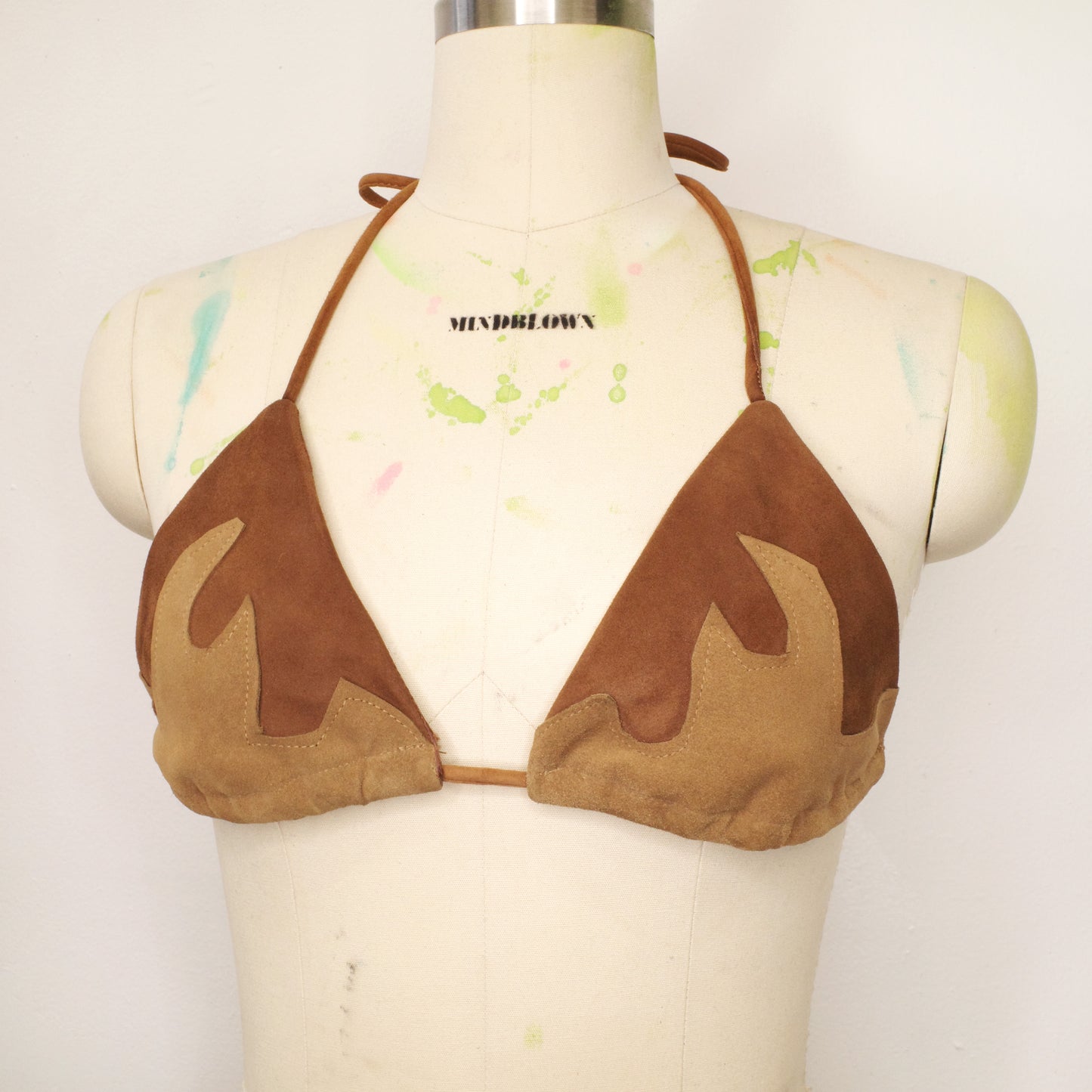LEATHER FLAME TOP (tan tones)