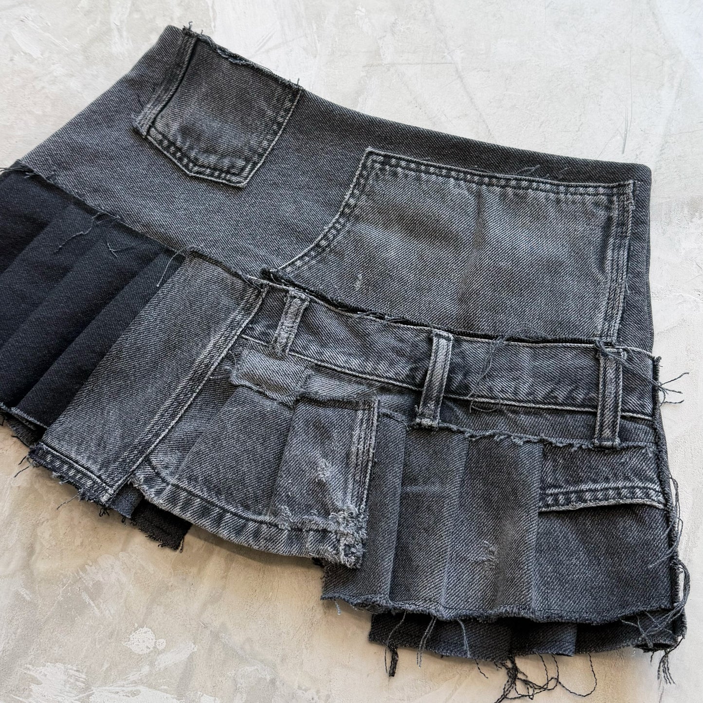 CHARCOAL PATCHWORK SKIRT