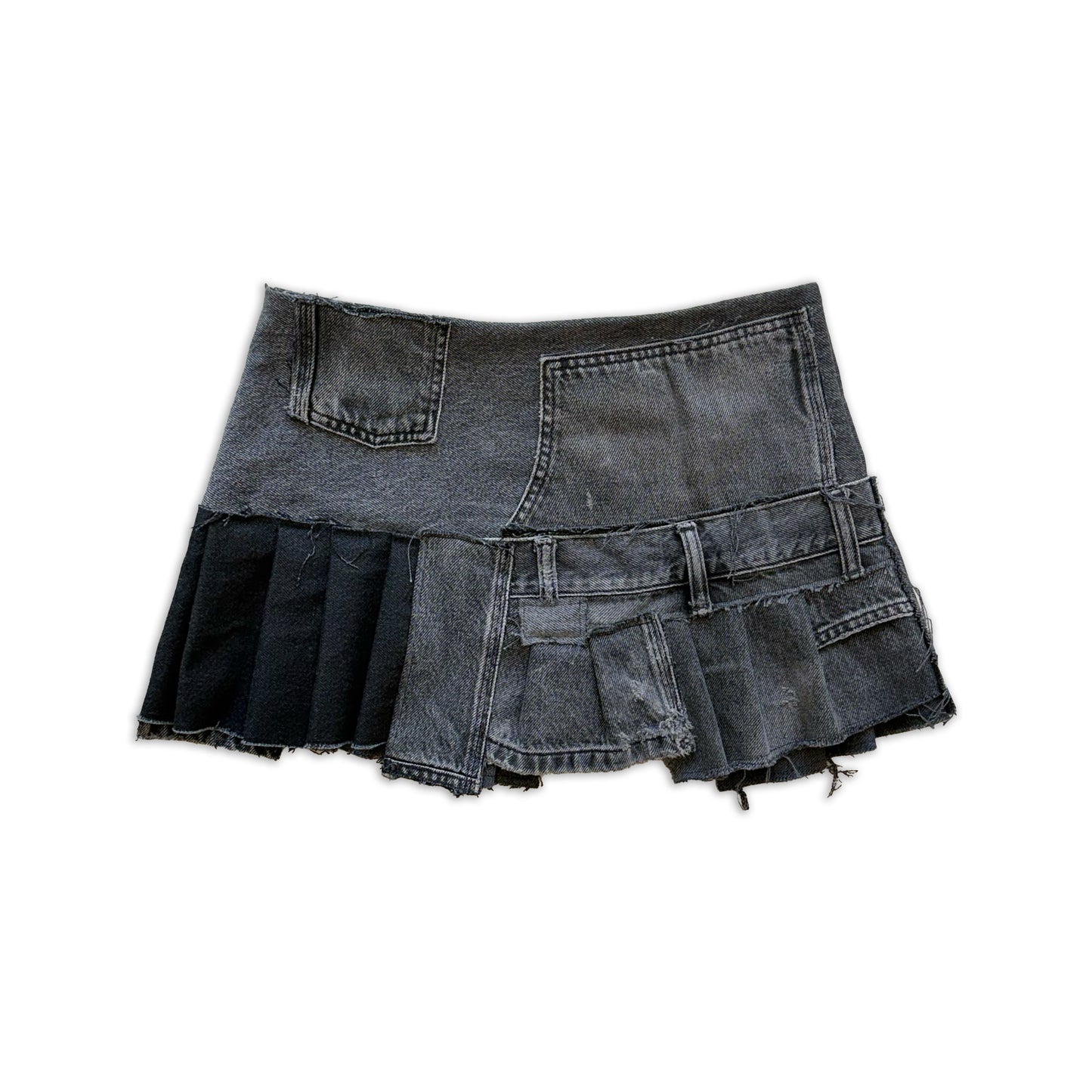 CHARCOAL PATCHWORK SKIRT
