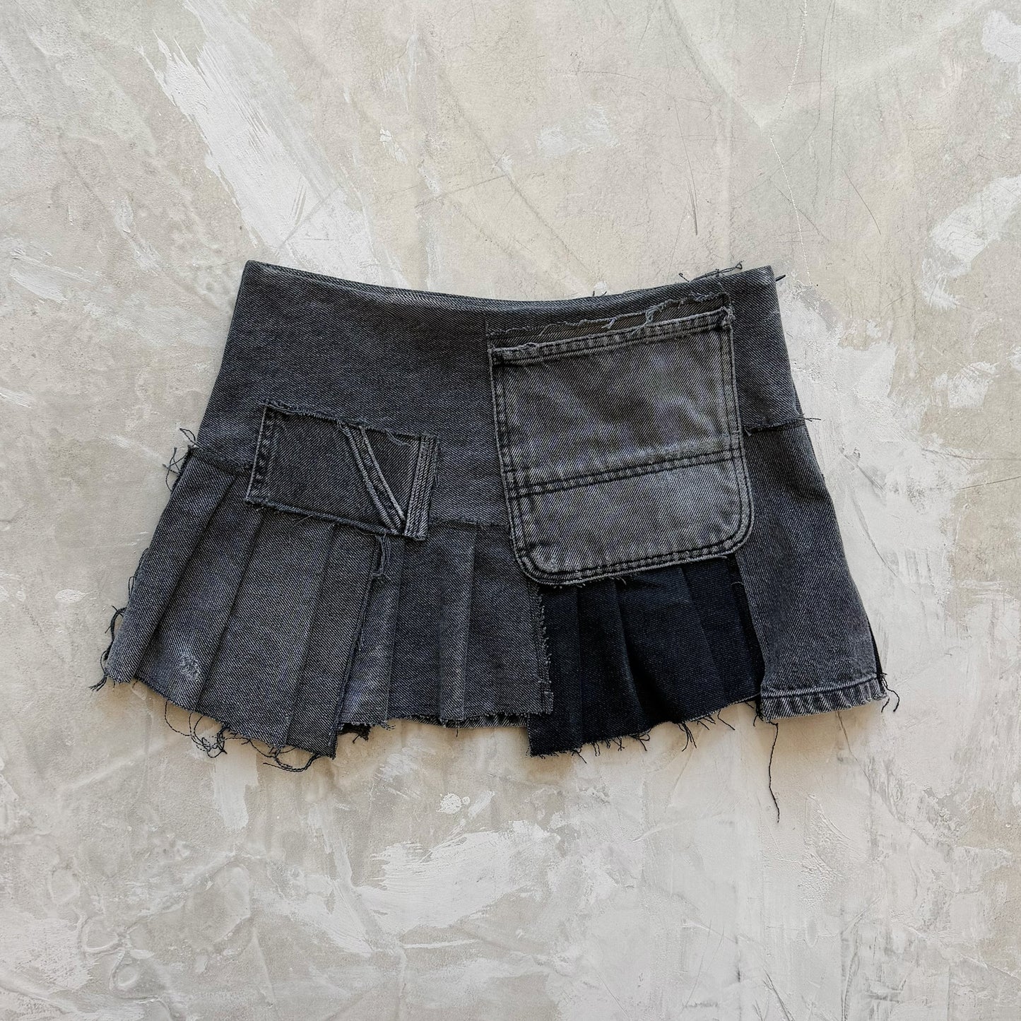 CHARCOAL PATCHWORK SKIRT